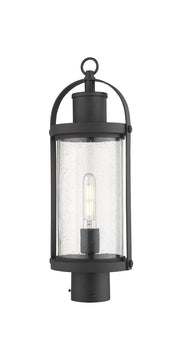 Roundhouse 1 Light 7.5" Outdoor Post Mount Fixture in Black, Post Top Only