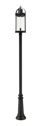 Roundhouse 1 Light 12" Outdoor Post Mount Fixture in Black, 96" Post (511P)
