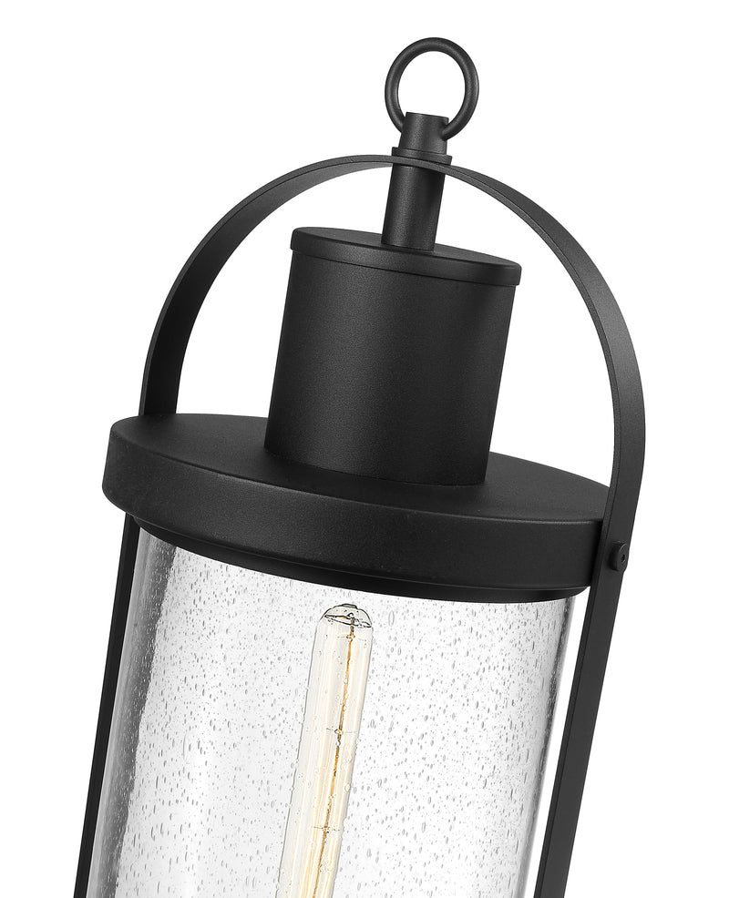 Roundhouse 1 Light 12" Outdoor Post Mount Fixture in Black, Post Top Only