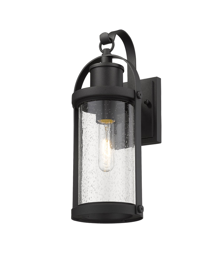 Roundhouse 1 Light 6" Outdoor Wall Light in Black