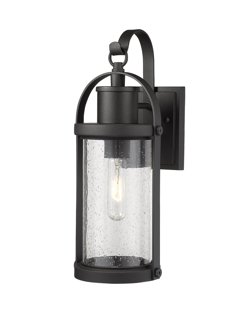 Roundhouse 1 Light 6" Outdoor Wall Light in Black