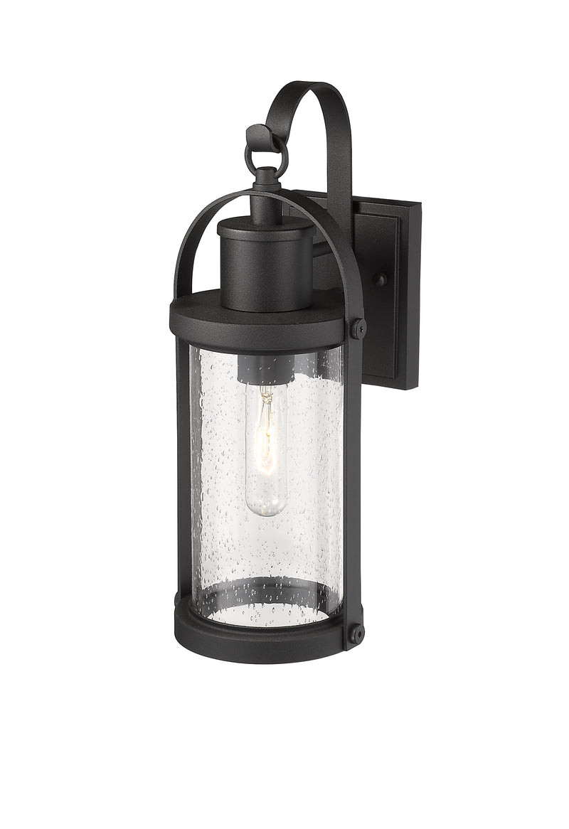 Roundhouse 1 Light 6" Outdoor Wall Light in Black