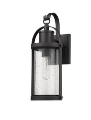 Roundhouse 1 Light 6" Outdoor Wall Light in Black