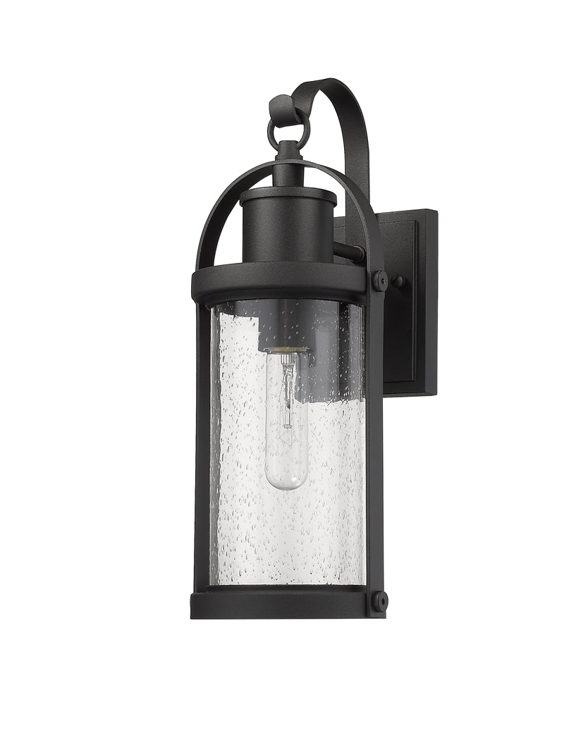 Roundhouse 1 Light 6" Outdoor Wall Light in Black