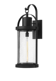 Roundhouse 1 Light 12" Outdoor Wall Light in Black