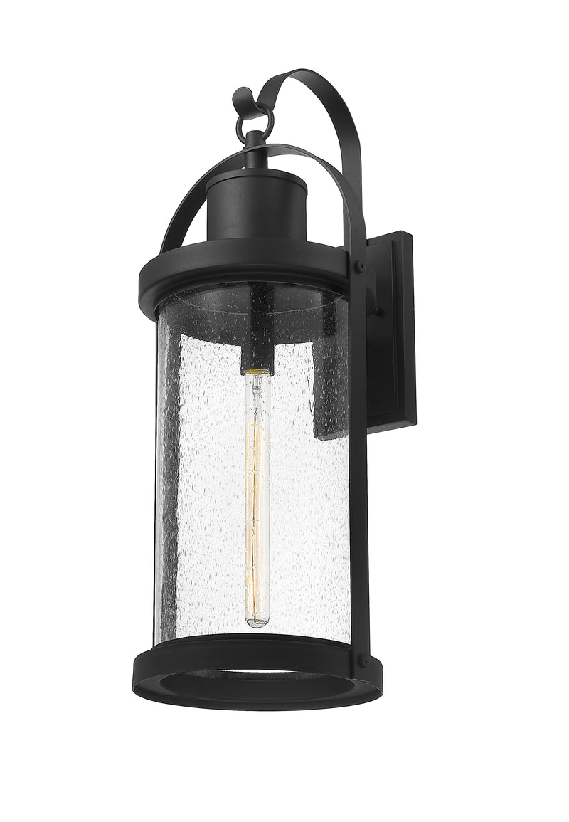 Roundhouse 1 Light 12" Outdoor Wall Light in Black