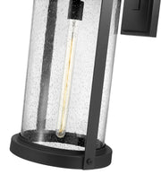 Roundhouse 1 Light 12" Outdoor Wall Light in Black