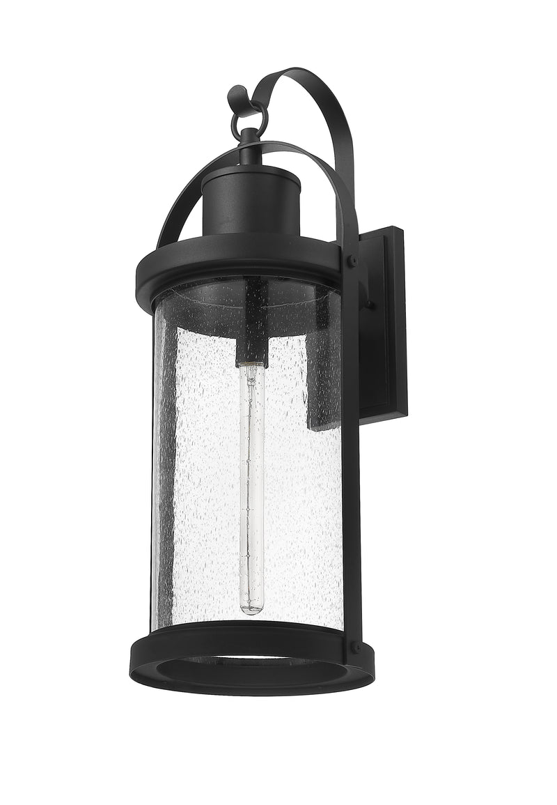 Roundhouse 1 Light 12" Outdoor Wall Light in Black