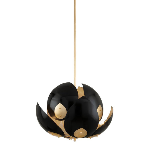 Lotus 8-Light Chandelier in Gold Leaf / Black