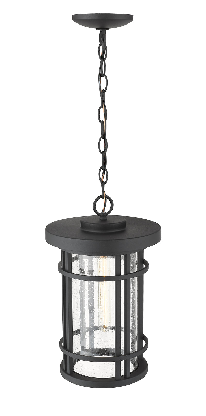 Jordan 1 Light 10" Outdoor Chain Mount Ceiling Fixture in Black