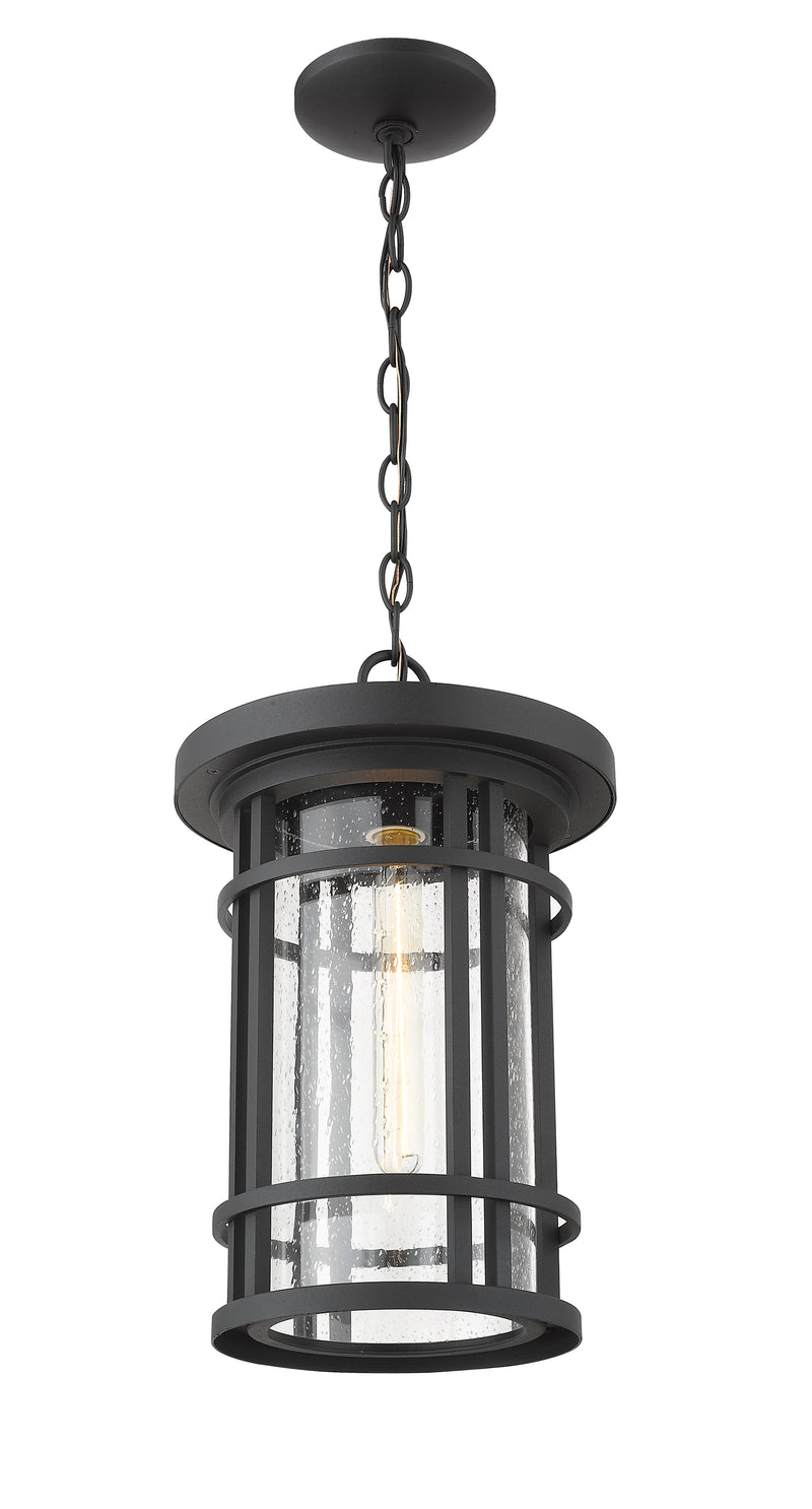 Jordan 1 Light 10" Outdoor Chain Mount Ceiling Fixture in Black