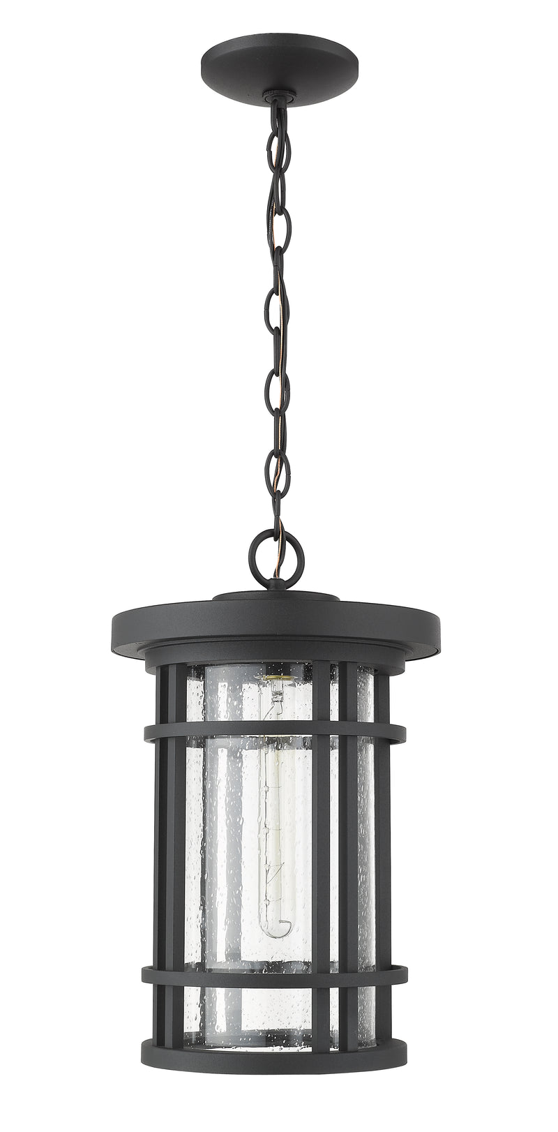 Jordan 1 Light 10" Outdoor Chain Mount Ceiling Fixture in Black