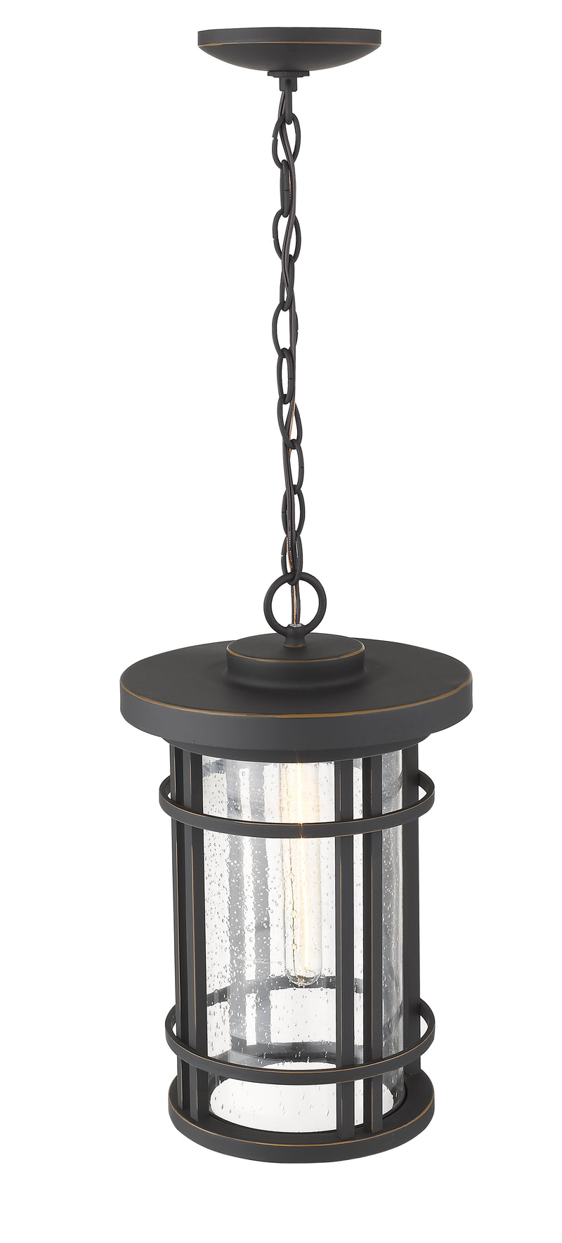 Jordan 1 Light 10" Outdoor Chain Mount Ceiling Fixture in Oil Rubbed Bronze