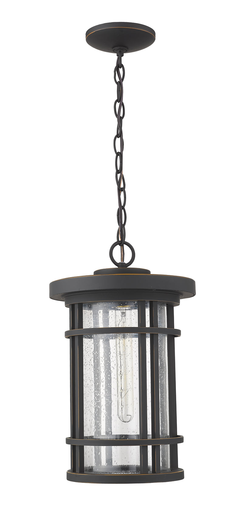Jordan 1 Light 10" Outdoor Chain Mount Ceiling Fixture in Oil Rubbed Bronze