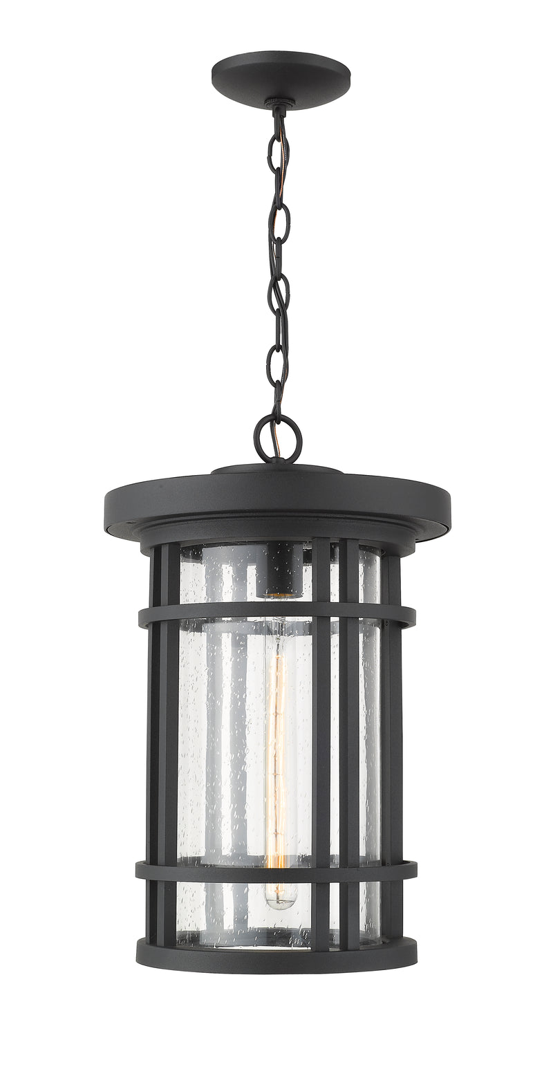 Jordan 1 Light 12" Outdoor Chain Mount Ceiling Fixture in Black
