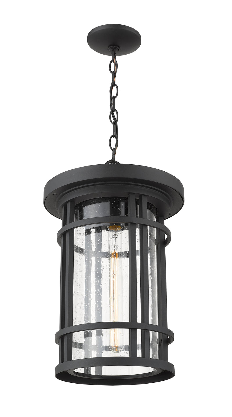 Jordan 1 Light 12" Outdoor Chain Mount Ceiling Fixture in Black
