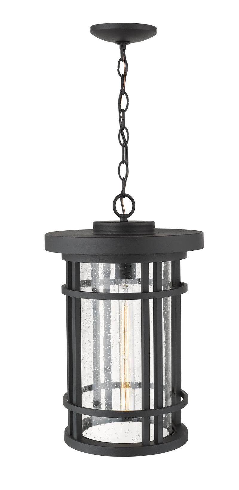Jordan 1 Light 12" Outdoor Chain Mount Ceiling Fixture in Black