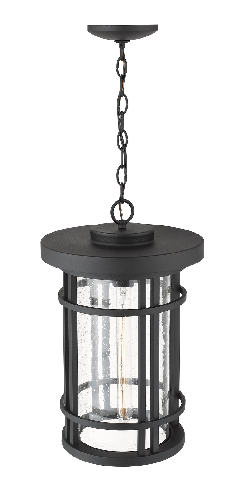 Jordan 1 Light 12" Outdoor Chain Mount Ceiling Fixture in Black