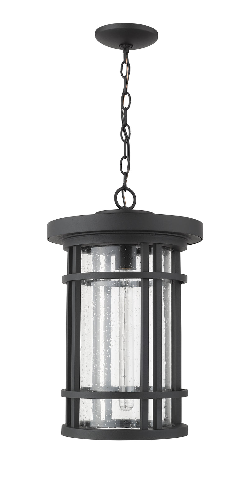 Jordan 1 Light 12" Outdoor Chain Mount Ceiling Fixture in Black
