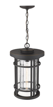 Jordan 1 Light 12" Outdoor Chain Mount Ceiling Fixture in Oil Rubbed Bronze