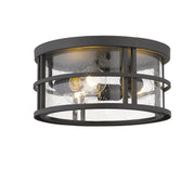 Jordan 3 Light 12" Outdoor Flush Mount in Black