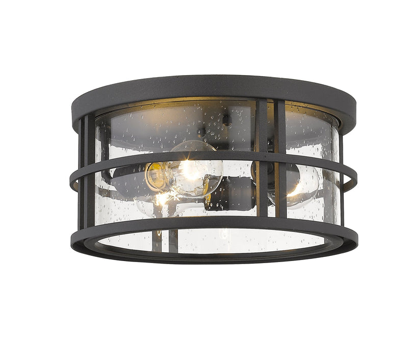Jordan 3 Light 12" Outdoor Flush Mount in Black