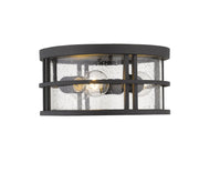 Jordan 3 Light 12" Outdoor Flush Mount in Black