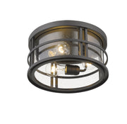 Jordan 3 Light 12" Outdoor Flush Mount in Black