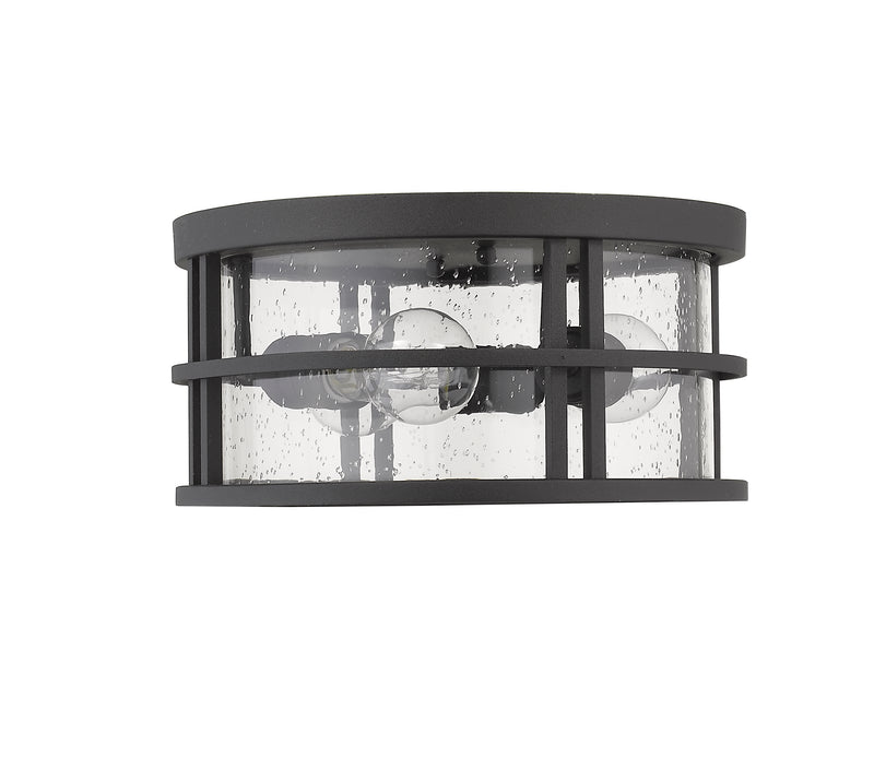 Jordan 3 Light 12" Outdoor Flush Mount in Black