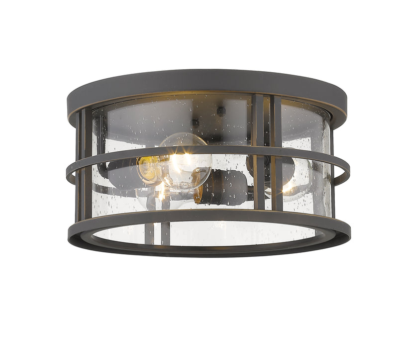 Jordan 3 Light 12" Outdoor Flush Mount in Oil Rubbed Bronze