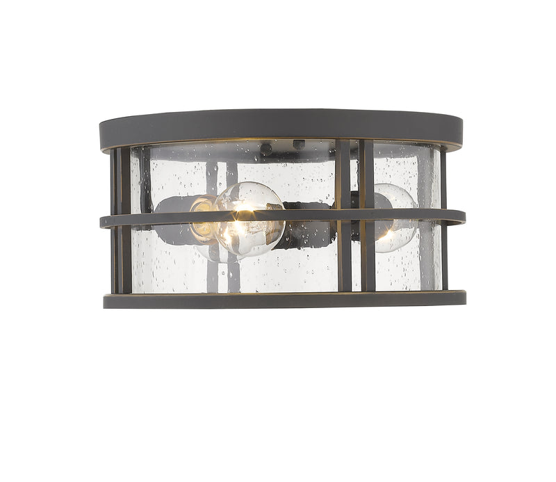 Jordan 3 Light 12" Outdoor Flush Mount in Oil Rubbed Bronze
