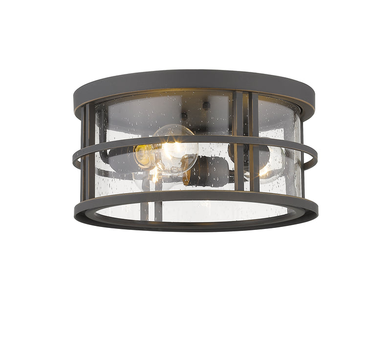 Jordan 3 Light 12" Outdoor Flush Mount in Oil Rubbed Bronze