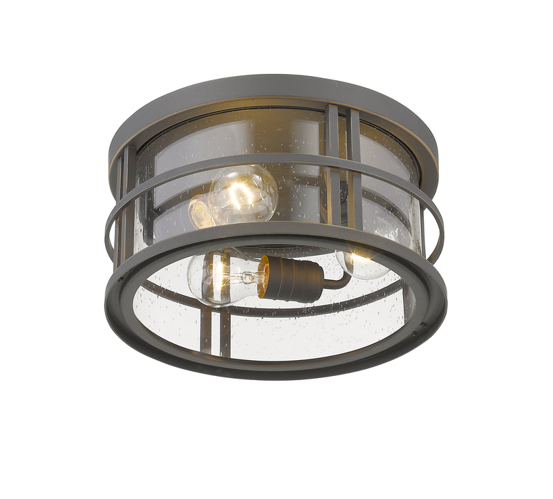 Jordan 3 Light 12" Outdoor Flush Mount in Oil Rubbed Bronze