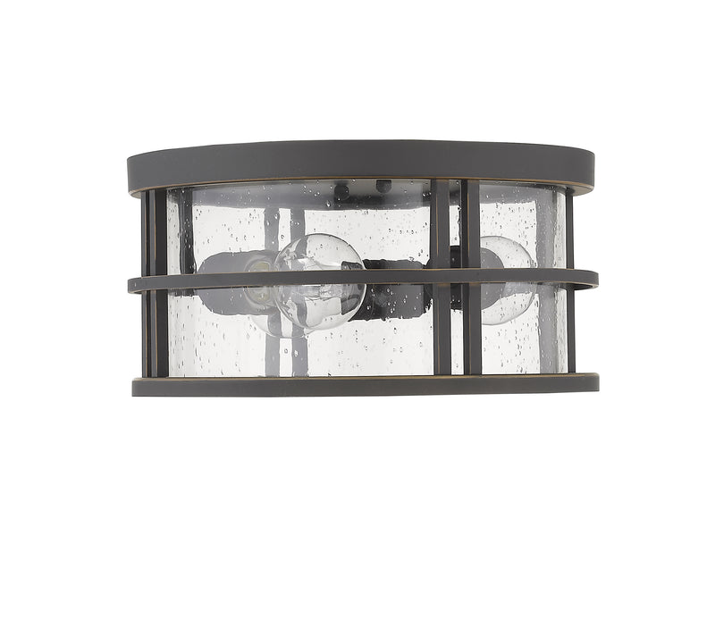Jordan 3 Light 12" Outdoor Flush Mount in Oil Rubbed Bronze