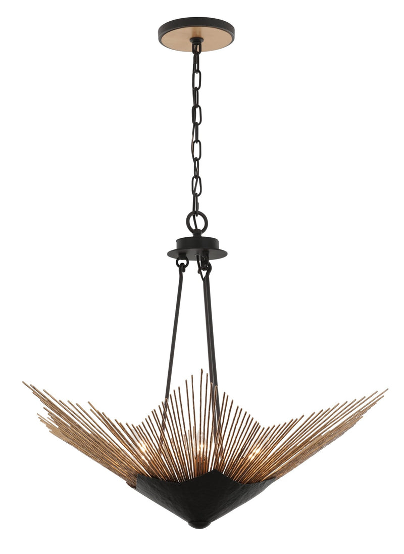 Aristocrat 6-Light 32" Pendant in Dark Bronze / French Gold