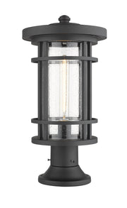 Jordan 1 Light 10" Outdoor Post Mount Fixture in Black, Pier Mount, 6.25" Base