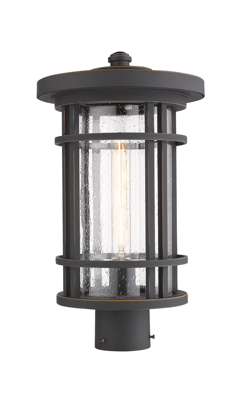 Jordan 1 Light 10" Outdoor Post Mount Fixture in Oil Rubbed Bronze, Post Top Only