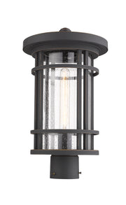 Jordan 1 Light 10" Outdoor Post Mount Fixture in Oil Rubbed Bronze, Post Top Only