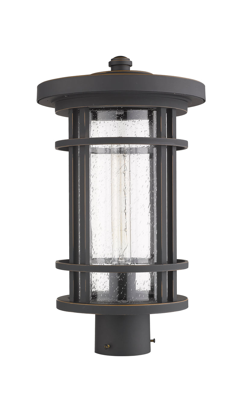 Jordan 1 Light 10" Outdoor Post Mount Fixture in Oil Rubbed Bronze, Post Top Only