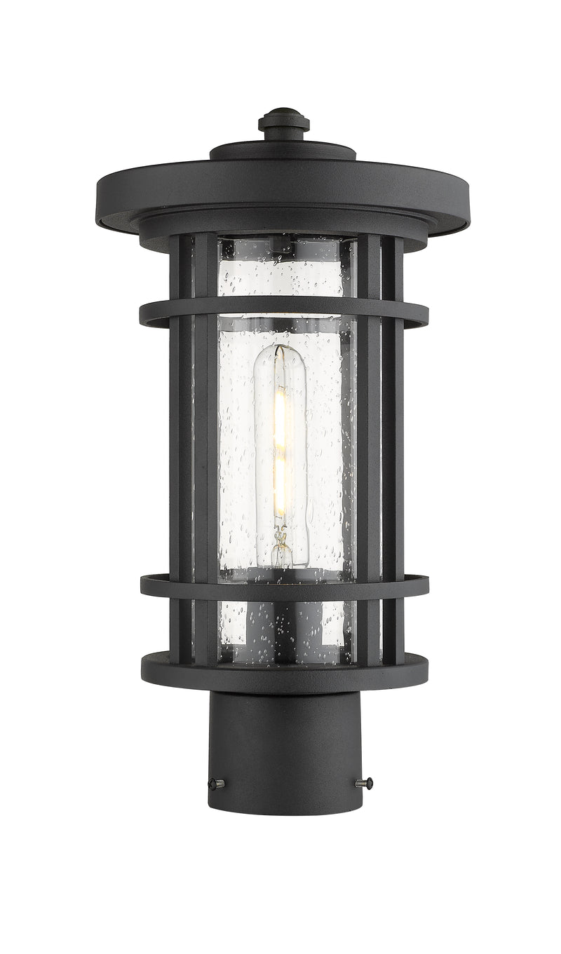 Jordan 1 Light 8" Outdoor Post Mount Fixture in Black, Post Top Only