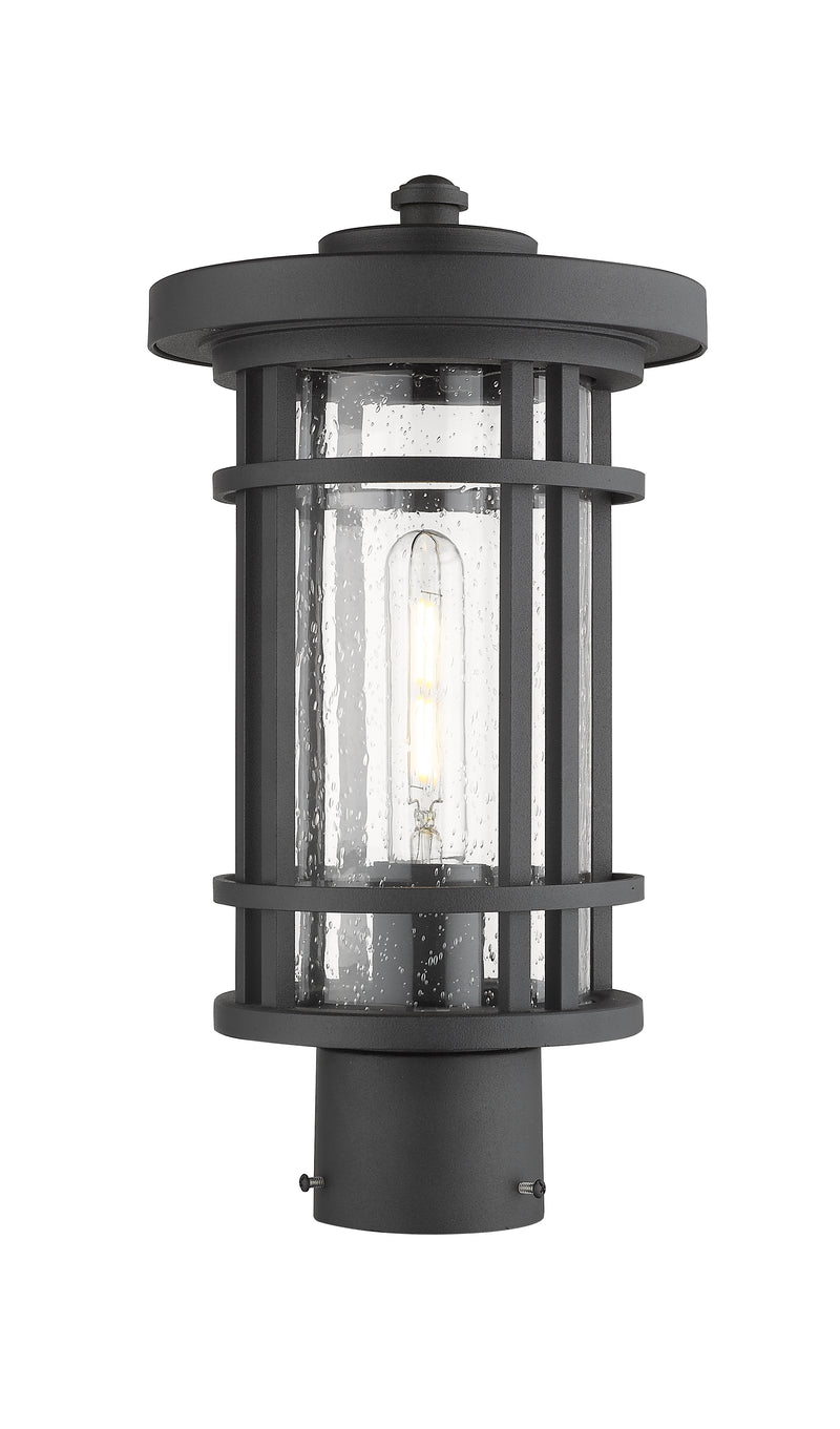 Jordan 1 Light 8" Outdoor Post Mount Fixture in Black, Post Top Only