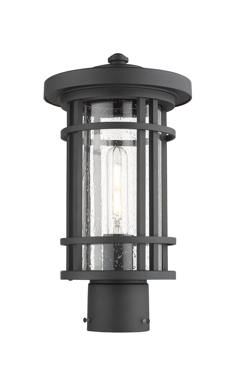 Jordan 1 Light 8" Outdoor Post Mount Fixture in Black, Post Top Only