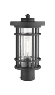 Jordan 1 Light 8" Outdoor Post Mount Fixture in Black, Post Top Only