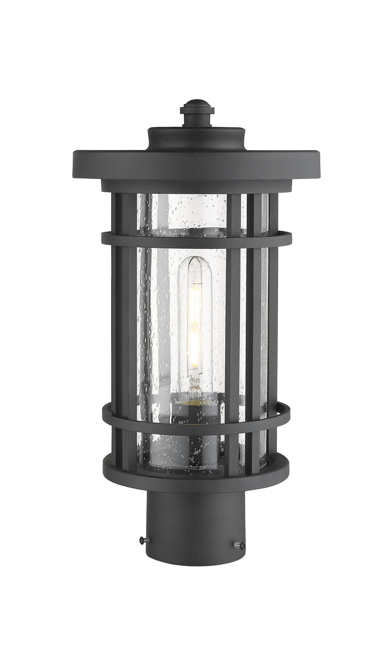 Jordan 1 Light 8" Outdoor Post Mount Fixture in Black, Post Top Only