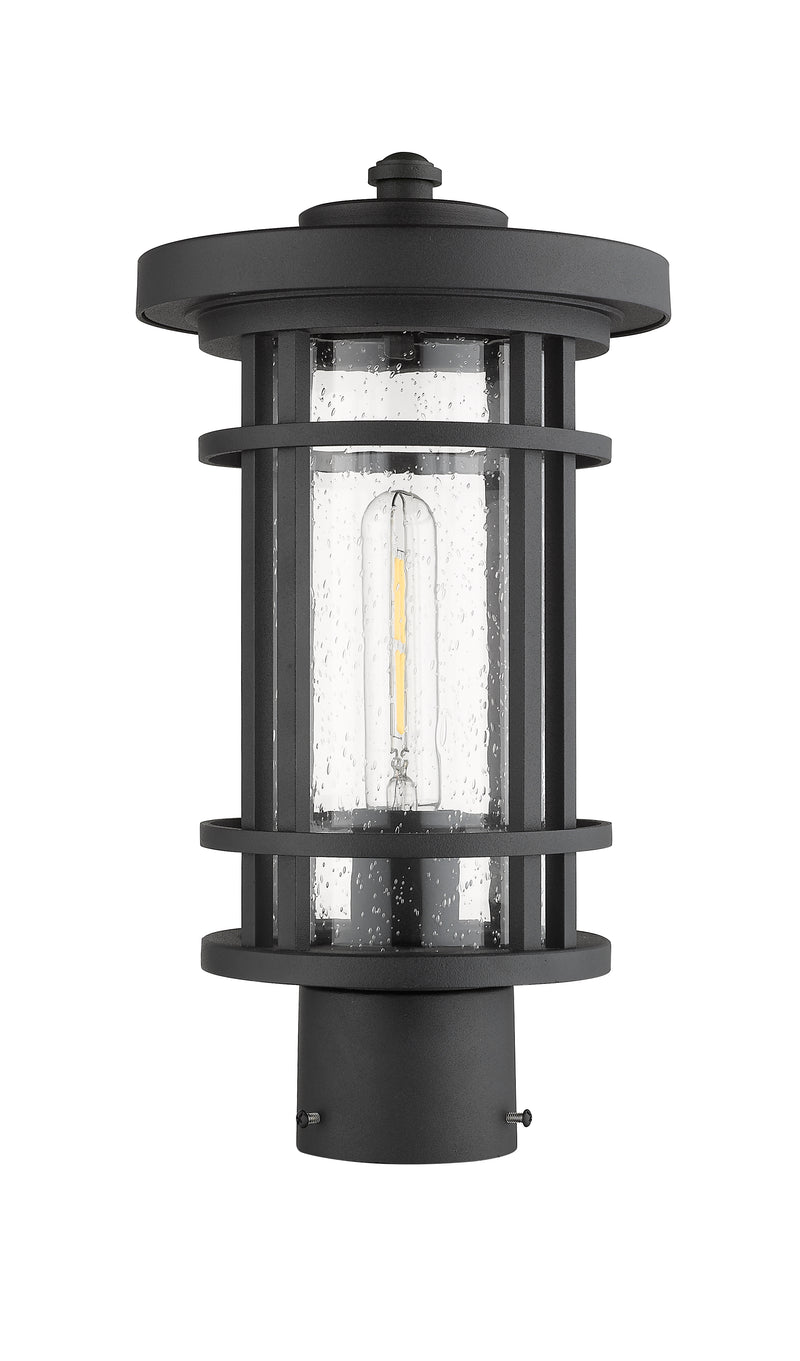 Jordan 1 Light 8" Outdoor Post Mount Fixture in Black, Post Top Only