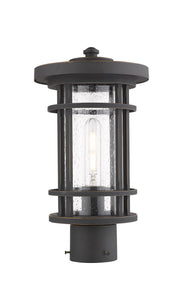 Jordan 1 Light 8" Outdoor Post Mount Fixture in Oil Rubbed Bronze, Post Top Only