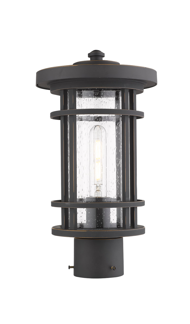 Jordan 1 Light 8" Outdoor Post Mount Fixture in Oil Rubbed Bronze, Post Top Only