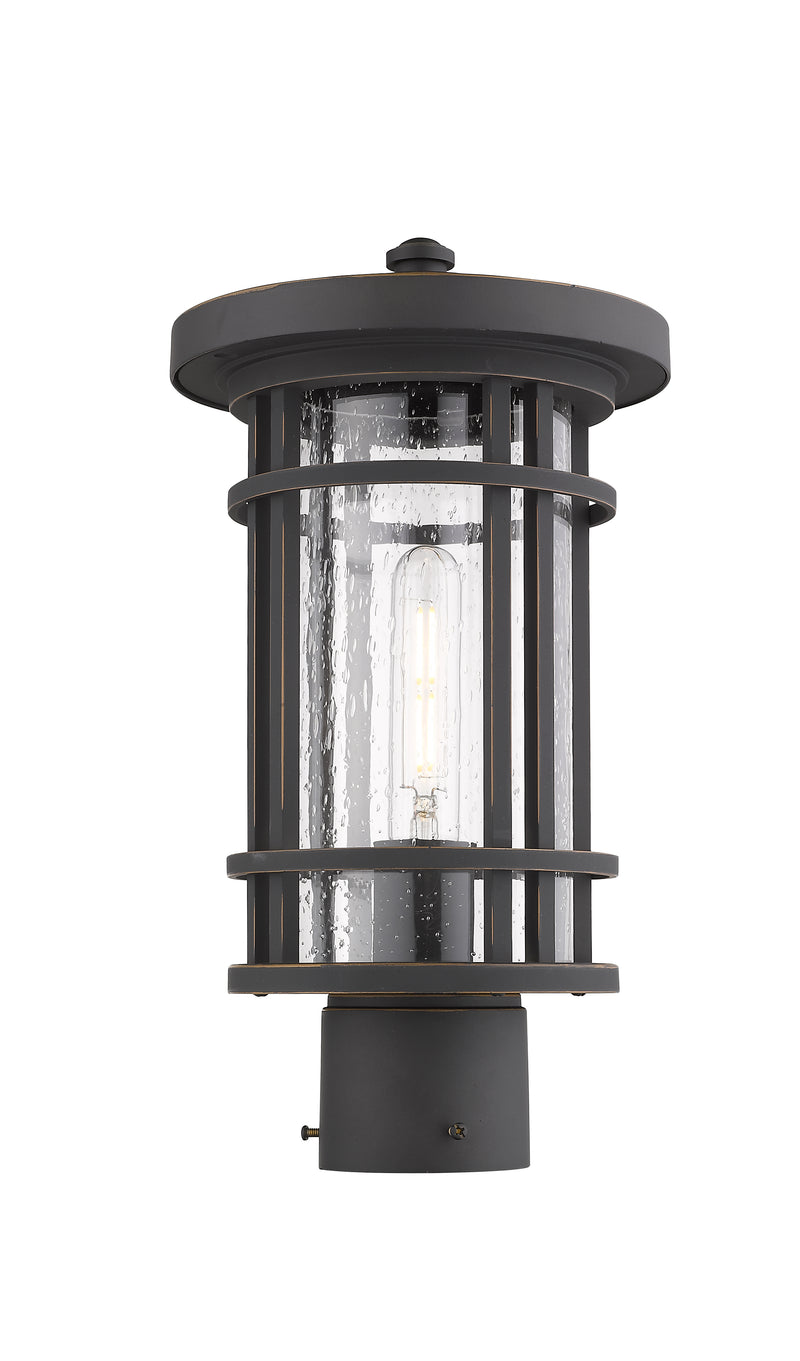 Jordan 1 Light 8" Outdoor Post Mount Fixture in Oil Rubbed Bronze, Post Top Only