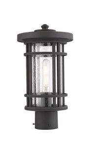 Jordan 1 Light 8" Outdoor Post Mount Fixture in Oil Rubbed Bronze, Post Top Only
