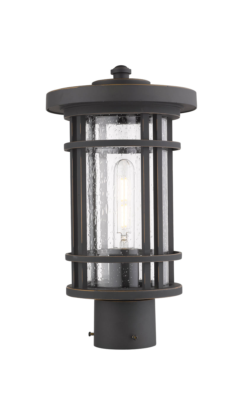 Jordan 1 Light 8" Outdoor Post Mount Fixture in Oil Rubbed Bronze, Post Top Only